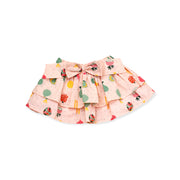 Organic Cotton Two Tier Skirt with Bow for Baby Girl - Veggie Salad - Viverano