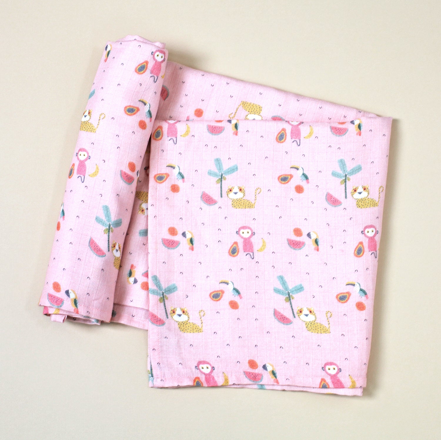 Organic Swaddle Blanket - Tropical Jungle
