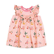 Organic Cotton Sleeveless Ruffle Medallion Dress for Babies - Tropical Jungle By Viverano