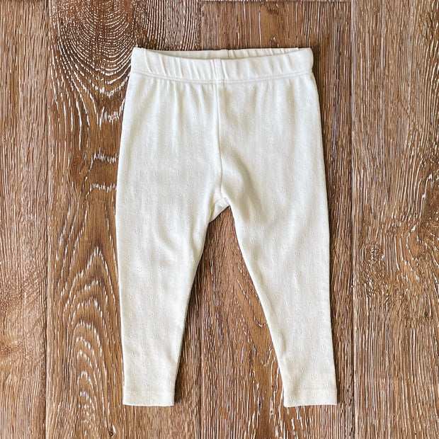 Pointelle Stretch Knit Baby Leggings Pants (Organic Cotton) - 7 Colors