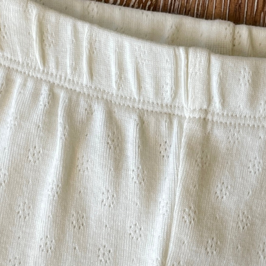 Pointelle Stretch Knit Baby Leggings Pants (Organic Cotton) - 7 Colors