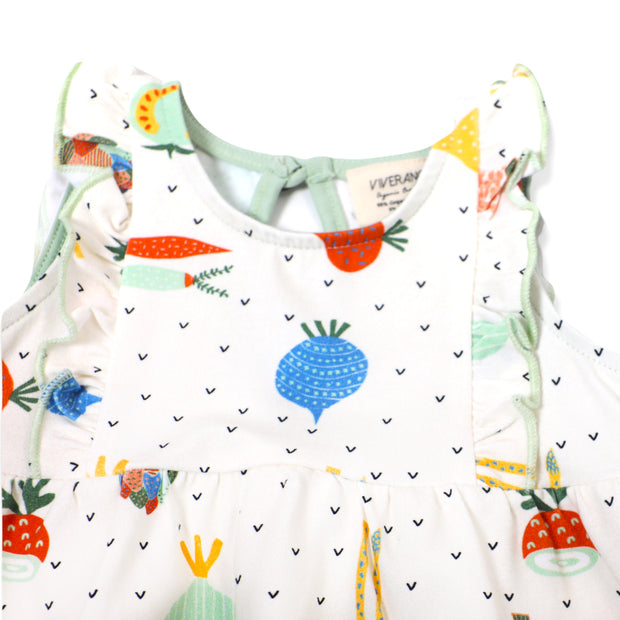 Organic Cotton Ruffled Sleeveless Dress for Baby Girls - Viverano