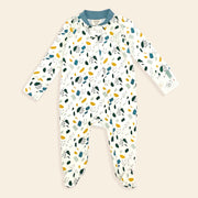 Organic Cotton Bloom Zipper Footie Romper for Babies - ViveranoFlorence Bloom Organic Cotton Zipper Footie Romper for Babies - Viverano