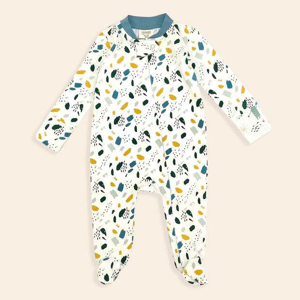 Organic Cotton Bloom Zipper Footie Romper for Babies - ViveranoFlorence Bloom Organic Cotton Zipper Footie Romper for Babies - Viverano
