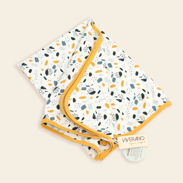 Organic Cotton Elephant Reversible Baby Blanket - Baby Shower Gifts