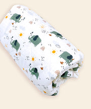 Organic Elephant Reversible Baby Quilted Blanket - Baby Shower Gifts
