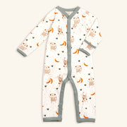 Monkey In The Woods Baby Coverall Romper (Organic Cotton) by Viverano