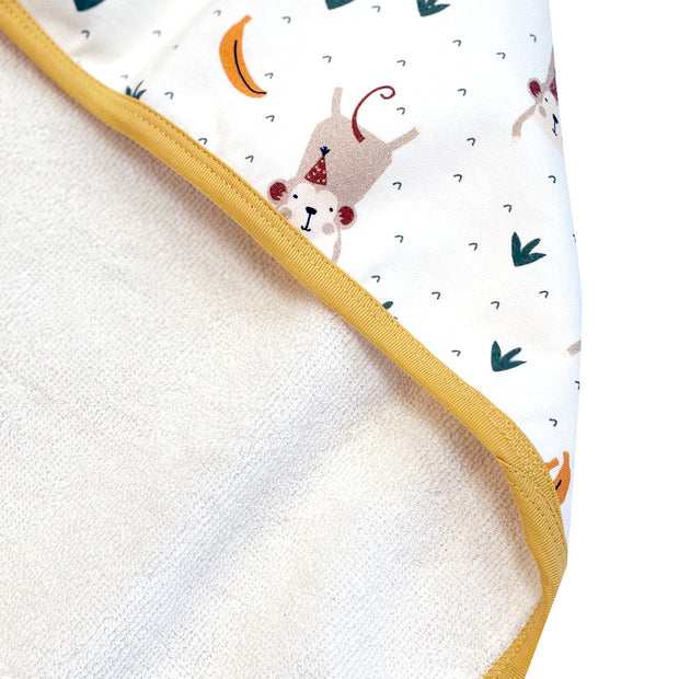Monkey In The Woods Reversible Baby Hooded Towel (Organic Cotton)