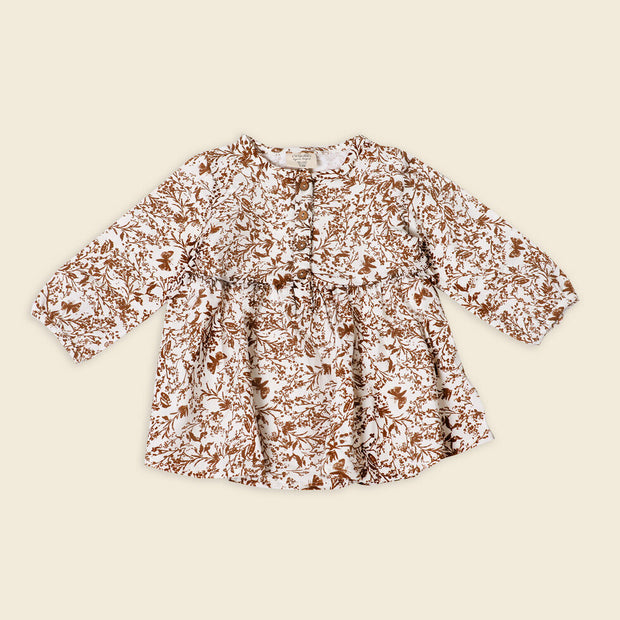 Floral Butterfly Flare & Button Dress + Bloomer SET