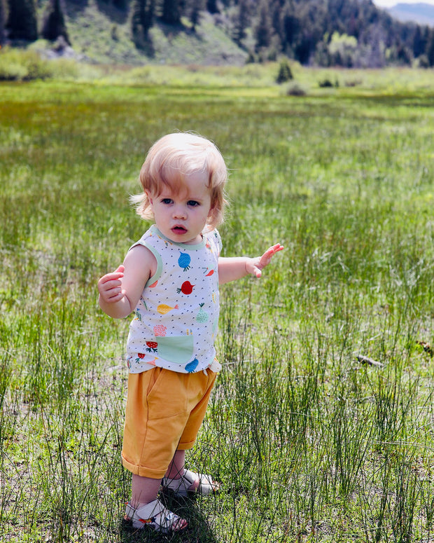 Organic Cotton Sleeveless Tee + Shorts Set - Veggie Salad by Viverano