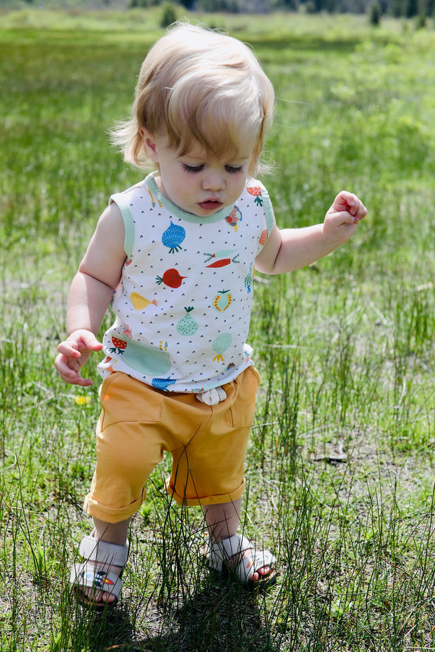 Organic Cotton Sleeveless Tee + Shorts Set - Veggie Salad by Viverano