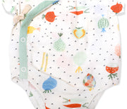 Organic Muslin Veggie Salad Short Sleeve Kimono Bodysuit for Babies