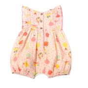 Veggie Salad Ruffle & Flutter Short Romper (Organic Muslin) - Viverano