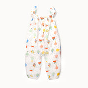 Veggie Ruffle & Button Jumpsuit Baby Girl Romper (Organic Muslin) - Viverano