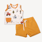 Organic Farm Sleeveless Tee + Shorts Set for Babies by Viverano