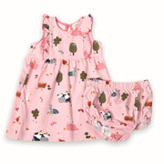Organic Farm Ruffle Dress for Baby Girl by Viverano