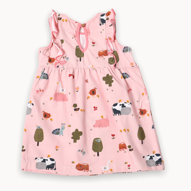 Organic Farm Ruffle Dress for Baby Girl by Viverano