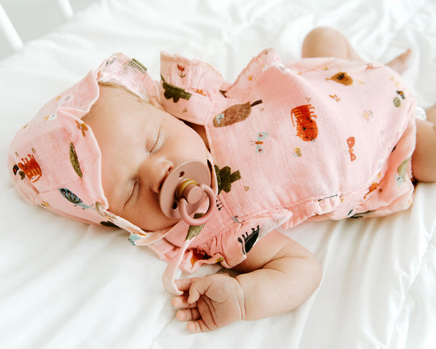 Organic Farm Ruffle Criss Cross Short Romper for Baby Girls