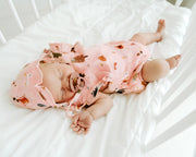 Organic Farm Ruffle Criss Cross Short Romper for Baby Girls