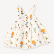 Organic Muslin Balloon Ruffle Dress for Baby Girls - Viverano