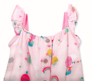 Organic Muslin Balloon Ruffle Sleeveless Baby Girl Jumpsuit - Viverano