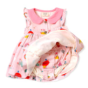 Balloon Peter Pan Collar & Button Baby Dress+Bloomer Set (Organic Muslin)