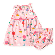 Organic Cotton Balloon Shoulder Tie Dress for Baby Girls - Viverano