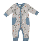 Zebra Side Pocket Coverall Romper