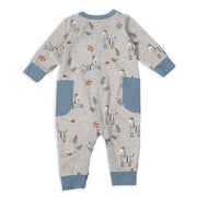 Zebra Side Pocket Coverall Romper
