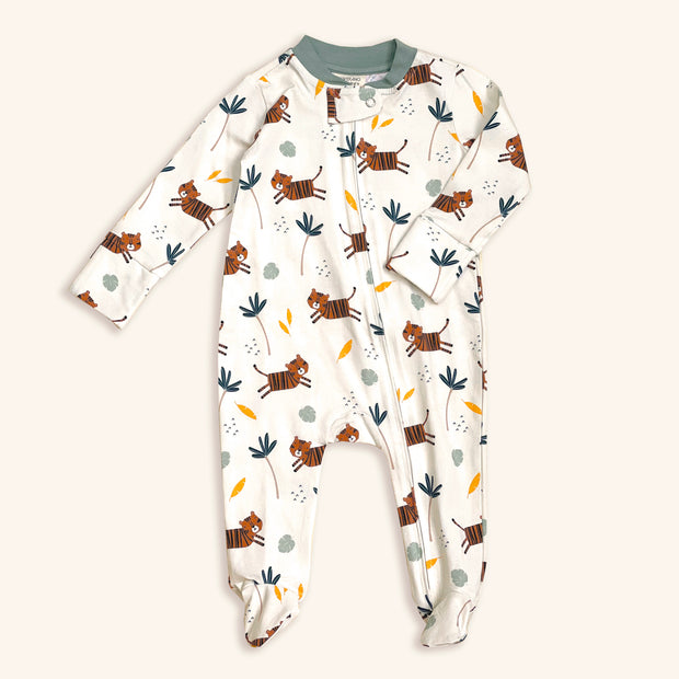 Tiger Zipper Jumpsuit Footie (Organic Cotton)