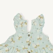 Butterfly Ruffle Button Baby Dress+Bloomer (Organic Muslin)