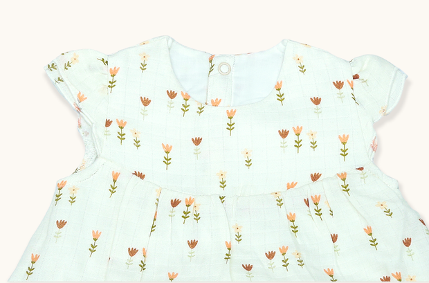 Wildflowers Cap Sleeve Dress+Bloomer Set (Organic Muslin)