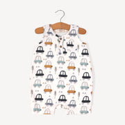 Cars Henley Sleeveless Baby Romper (Organic Muslin) by Viverano