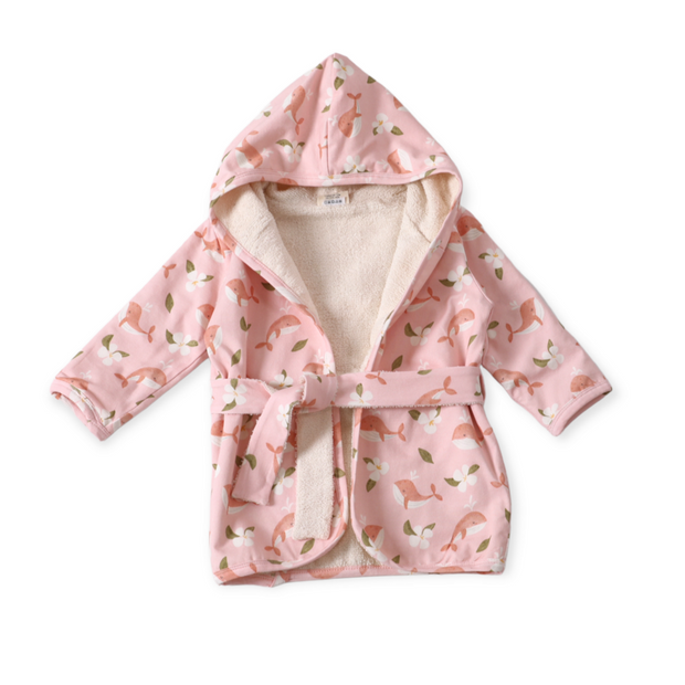 Gardenia Whale Baby Hooded Bathrobe (Organic Cotton)