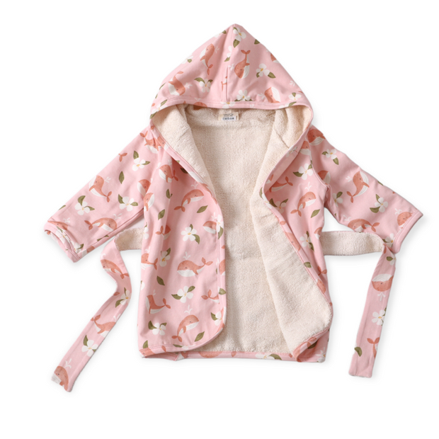 Gardenia Whale Baby Hooded Bathrobe (Organic Cotton)
