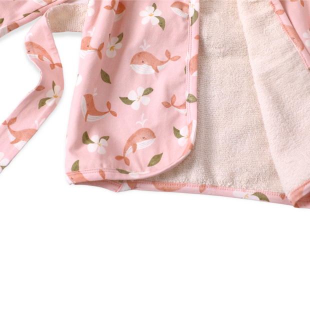 Gardenia Whale Baby Hooded Bathrobe (Organic Cotton)