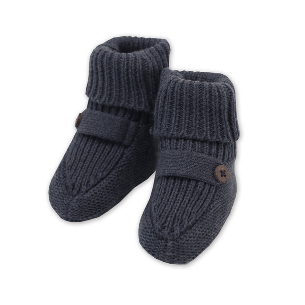Milan Organic Cotton Heather Knit Newborn Bootie for Babies by Viverano