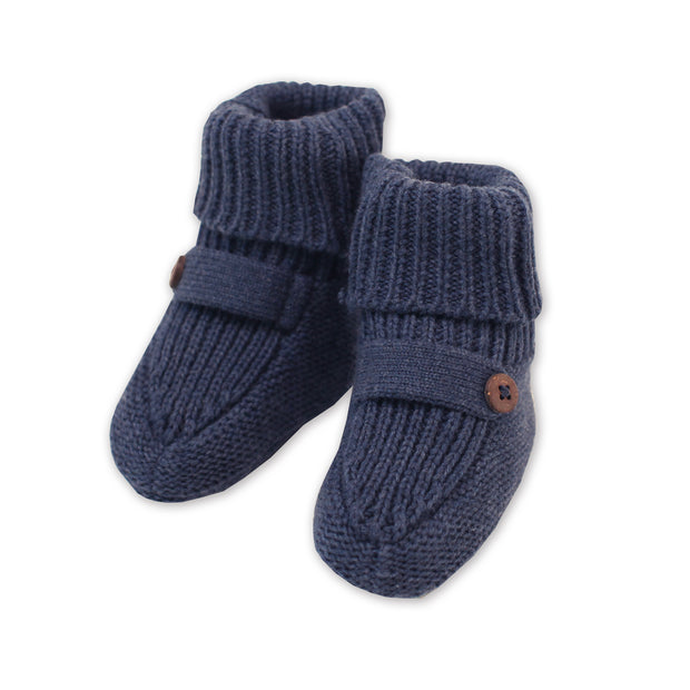 Milan Organic Cotton Heather Knit Newborn Bootie for Babies by Viverano