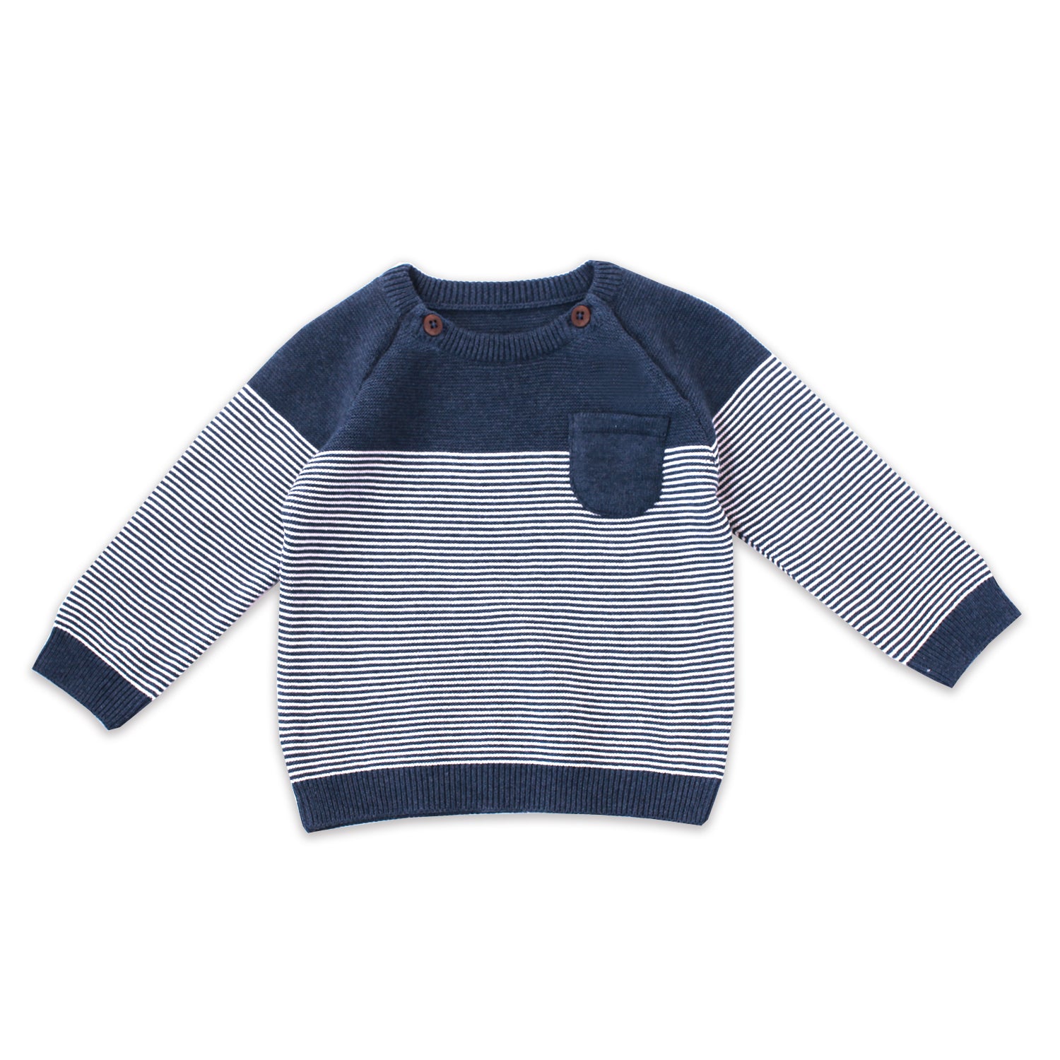 Milan Organic Cotton Heather Knit Raglan Pullover for Babies by Viverano