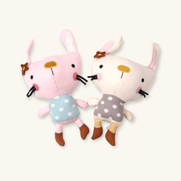 Sam Bunny Organic Cotton Fine Knit Stuffed Animal Baby Toy - Viverano