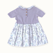 Lavender Floral Sweater Dress & Tights for Babies (2pc Set) - Organic Cotton