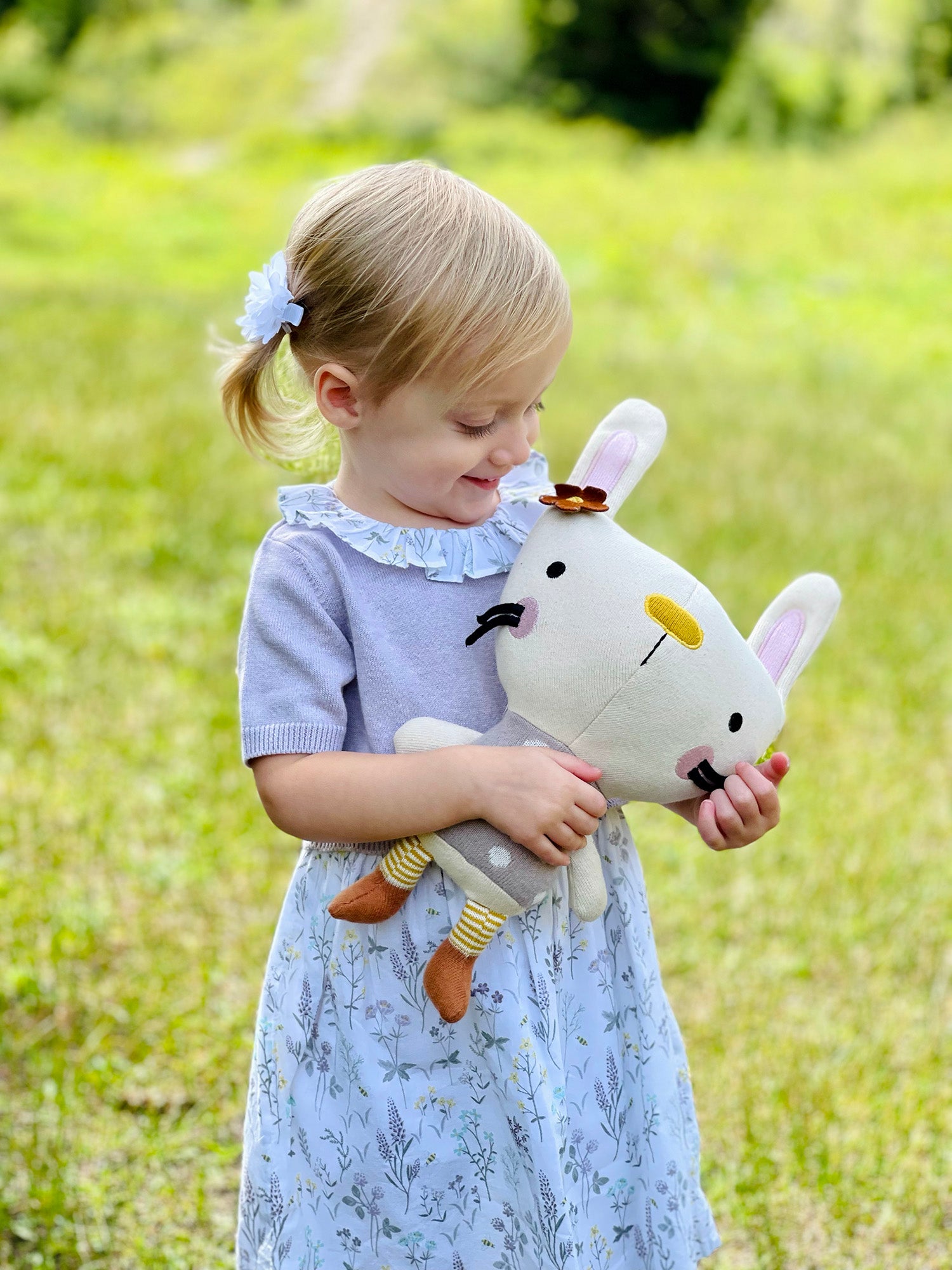 Lavender Floral Sweater Dress & Tights for Babies (2pc Set) - Organic Cotton