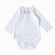 Rose Heather Knit Short Ruffle Romper, Bodysuit & Tights Set (Organic Cotton)