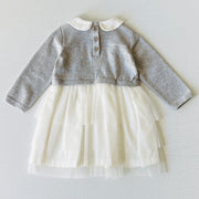 Milan White Peter Pan Sweater Knit Baby Girl Tutu Dress