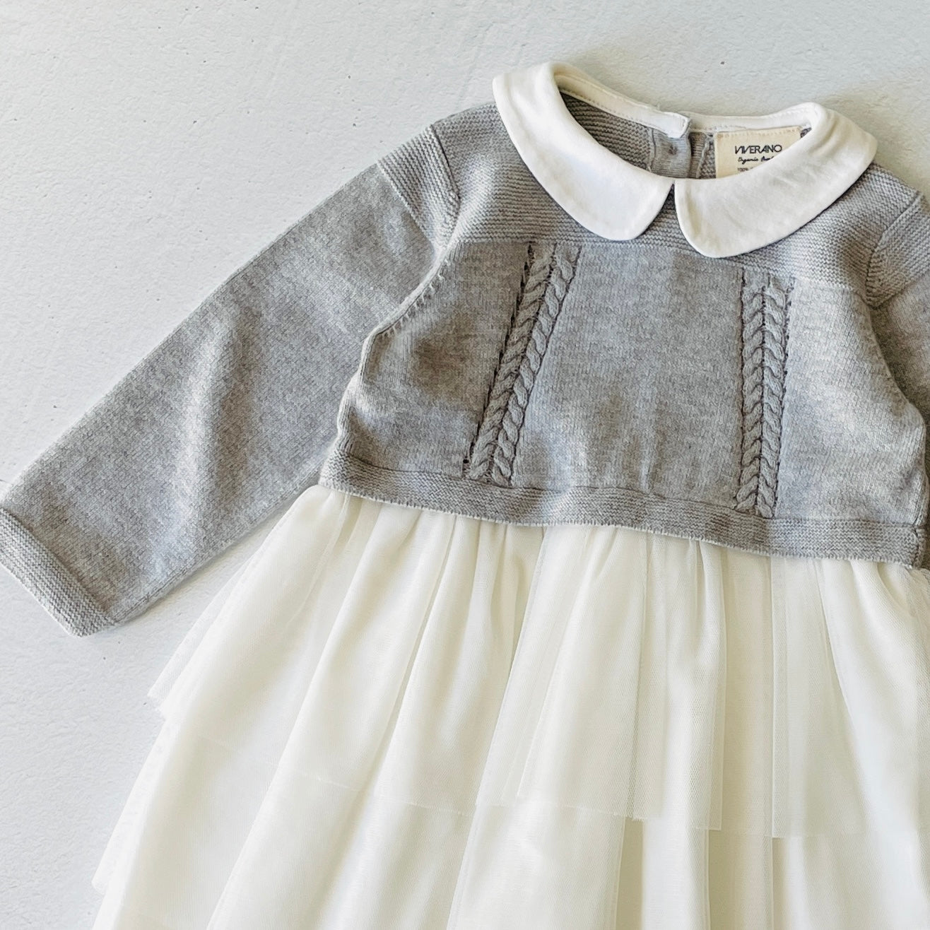 Milan White Peter Pan Sweater Knit Baby Girl Tutu Dress 6-12M Milan White Peter Pan Sweater Knit Baby Girl Tutu Dress 6-12M