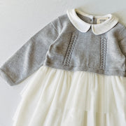 Milan White Peter Pan Sweater Knit Baby Girl Tutu Dress
