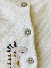 Animal Safari Embroidered Baby Cardigan Sweater (Organic) by Viverano Organics