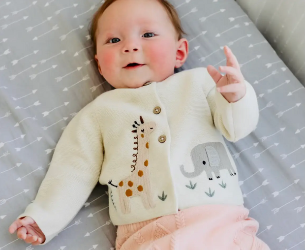Organic top baby cardigan