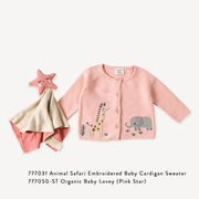 Animal Safari Embroidered Baby Cardigan Sweater (Organic)