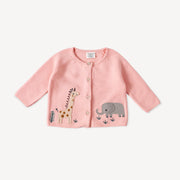 Animal Safari Embroidered Baby Cardigan Sweater (Organic) by Viverano Organics